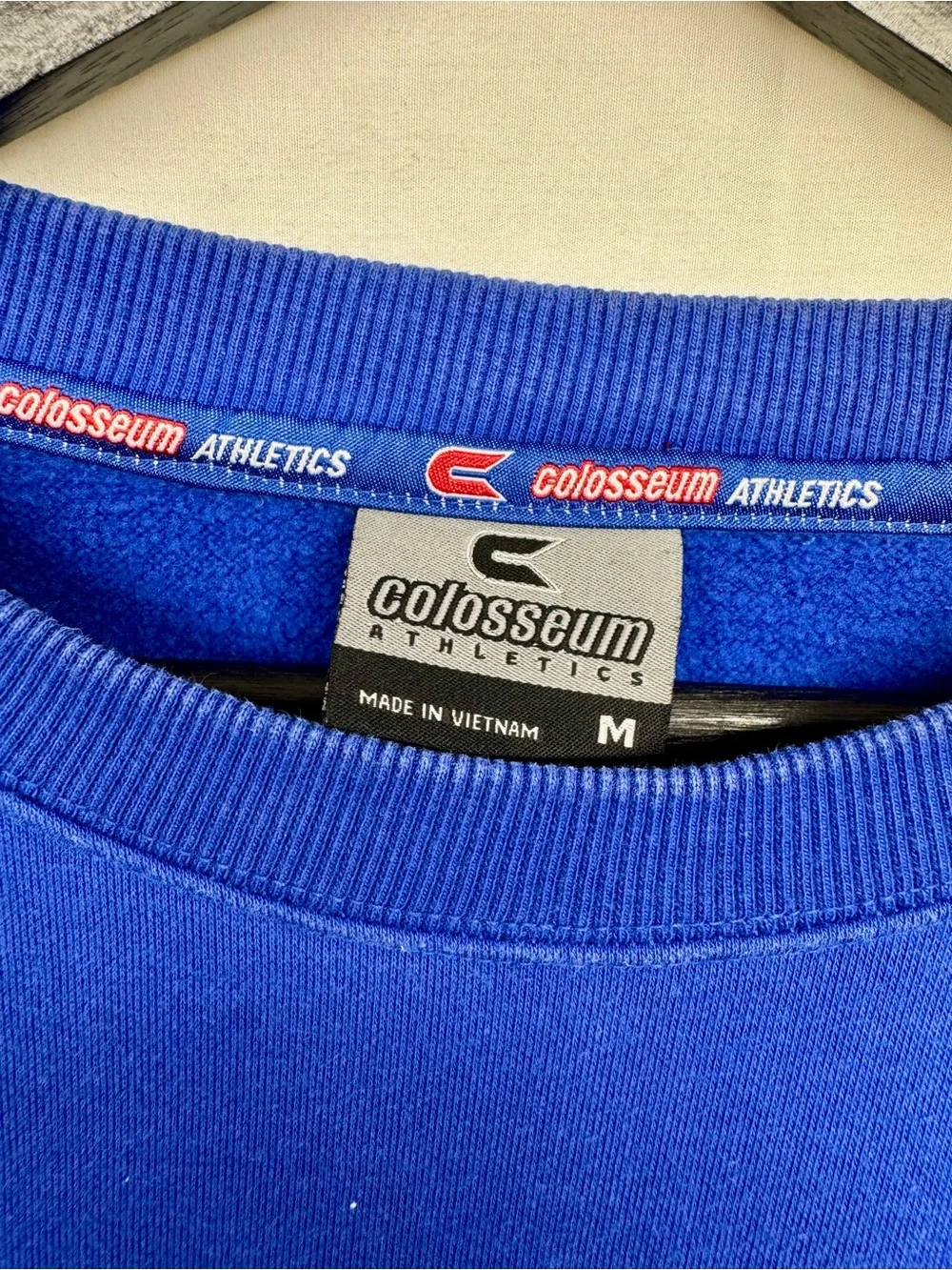 Colosseum Mens Kansas Crewneck Sweatshirt - Royal Blue with Red & Yellow Logo